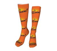 LHAHDG He Is Risen Happy Easter Day Socks Casual Crew Socks For Women'S Men Running Sport Work Short Socks Comfort Mid Tube Stockings 20 Inches