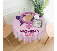 LHAHDG International Women'S Day 2025 Embrace Equity Round Tablecloths Waterproof Table Cloth Stain-Resistant For Party Decoration 60 Inches