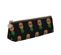 LHAHDG Plays Well with Others Upside Down Pineapple Leather Pencil Case Zipper Pen Case Pouch Waterproof Travel Makeup Pouch Large Capacity for Women Men