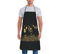 LHAHDG Ramadan Kareem 2025 Aprons For Women Men Adjustable Kitchen Bib Apron Chef Aprons For Grooming Cooking Baking Bbq Gardening