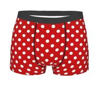 LHAHDG Red And White Polka Dot Men'S Casual Underwear Boxer Shorts Trunk Breathable Wicking Briefs