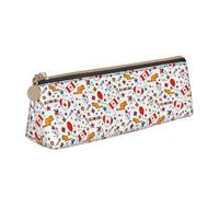 LHAHDG Red Maple Happy Canada Day 2023 Leather Pencil Case Zipper Pen Case Pouch Waterproof Travel Makeup Pouch Large Capacity for Women Men