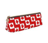 LHAHDG Red Maple Happy Canada Day 2023 Leather Pencil Case Zipper Pen Case Pouch Waterproof Travel Makeup Pouch Large Capacity for Women Men