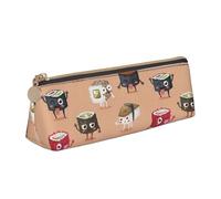 LHAHDG Sushi Pattern Kawaii Japanese-Style Leather Pencil Case Zipper Pen Case Pouch Waterproof Travel Makeup Pouch Large Capacity for Women Men