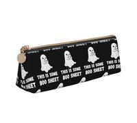 LHAHDG This is Some Boo Sheet Leather Pencil Case Zipper Pen Case Pouch Waterproof Travel Makeup Pouch Large Capacity for Women Men