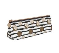 LHAHDG Tropical Fruit of Coconut Pattern Leather Pencil Case Zipper Pen Case Pouch Waterproof Travel Makeup Pouch Large Capacity for Women Men