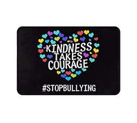 LHAHDG Unity Day - Kindness Takes Courage Anti Bullying Orange Indoor Door Mat 16"X24" Resist Dirt Rug Washable Non Slip Mats Welcome Doormat For Entryway, Front Porch