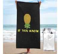 LHAHDG Upside Down Pineapple Funny Swinger If You Know Large Quick Dry Beach Towel, Sand Free Athletic Lightweight Towels Travel Swim Beach For Women Men 31.5x63 Inche