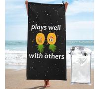 LHAHDG Upside Down Pineapple Well With Others Funny Swinger Large Quick Dry Beach Towel, Sand Free Athletic Lightweight Towels Travel Swim Beach For Women Men 31.5x63 Inche
