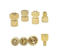 LHAOEEEYG Pipe Fittings 5pcs Brass 3/8 1/2 3/4 Inch Hose Quick Coupling Garden 8/11 16mm 20mm 25mm Hose Copper Water Stop Connector Water Accessories (Color : 3I8 x C)