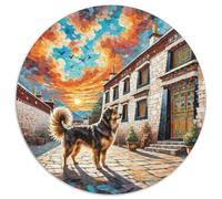Lhasa Apso 1000 Piece Jigsaw Puzzles Pet Dog Round Puzzles Creative Educational Games Color Challenge for Adults And Kids 1000pcs (67.5x67.5cm)
