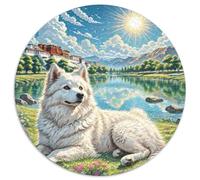 Lhasa Apso 1000 Piece Round Jigsaw Puzzle Animals Pets Cute Premium Family Puzzle Stress Relief Relaxing Activity Home Decor Creative Design 1000pcs (67.5x67.5cm)