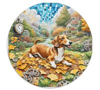 Lhasa Apso 1000 Piece Round Puzzle Animals Pets Cute Premium Home Decor Puzzle Family Activity Stress Relief 1000pcs (67.5x67.5cm)
