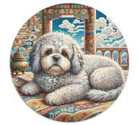 Lhasa Apso 1000 Piece Round Puzzle for Adults Kids 14+ Pet Dog Jigsaws Creative Unique Challenge Games Family Game 1000pcs (67.5x67.5cm)