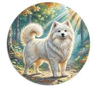 Lhasa Apso 1000 Pieces Jigsaws Stress Reliever Difficult Challenge for Adults & Kids Creative Circular Puzzle Family Game Gifts (67.5x67.5cm)