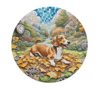 Lhasa Apso 128 Piece Circular Puzzle Cute Pet Animals Animal Shape Premium Quality Challenging Brainteaser for Adults Durable Pieces Home Decor Wall Art 120 PCS