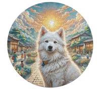 Lhasa Apso 195 Piece Circular Jigsaw Puzzle Cute Pet Animals Animal Shape Premium Home Decor Stress Relief Puzzle for All Ages Creative Challeng Challenging 195 PCS