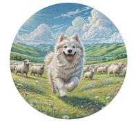 Lhasa Apso 195 Piece Circular Puzzle Cute Pet Animals Animal Shape Premium Quality Stress Relief Brainteaser for Adults & Kids Home Decor Educational Game 195 PCS