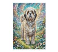 Lhasa Apso 300 Piece Pack Classic Jigsaw Puzzle Cute Pet Animals Couple Puzzle Partners Ultra Difficult Wall Decor Easter New Year Paperboard Material 300 PCS