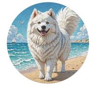 Lhasa Apso 68 Piece Circular Puzzle Cute Pet Animals Animal Shape Premium Quality Challenging Brainteaser for Adults Durable Pieces Home Decor Wall Art 68 PCS