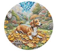 Lhasa Apso 68 Piece Round Jigsaw Puzzle Cute Pet Animals Animal Shape Premium Large Format Puzzle Stress Relief Relaxing Activity for Families Home Wall Art 68 PCS