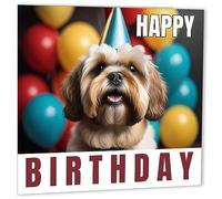 Lhasa Apso Birthday Card 147 x 147mm Dog