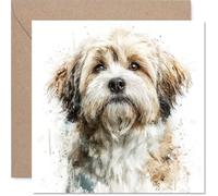 Lhasa Apso Birthday Card for Men Women - Dog Breeds - Happy Birthday Card for Auntie Daughter Uncle Brother, 145mm Bday Greeting Cards