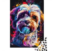 Lhasa Apso Dog Art Puzzles for Adults 1000 Pieces Puzzle for Adults And Teenager Family Game 1000pcs (38x26cm)