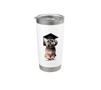Lhasa Apso Dog Graduation Cap Training School Graduate Owner Stainless Steel Insulated Tumbler