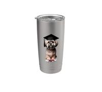 Lhasa Apso Dog Graduation Cap Training School Graduate Owner Stainless Steel Insulated Tumbler