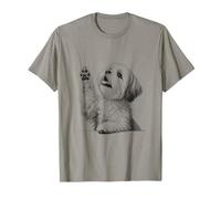 Lhasa Apso Dog Raising Paw Design T-Shirt