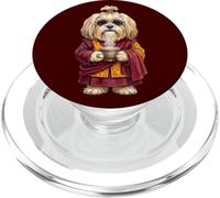 Lhasa Apso Dog Tibetan Lion Dog Tea in Tibet Monk PopSockets PopGrip for MagSafe