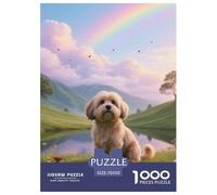 Lhasa Apso Jigsaw Puzzles Puzzles for Adults Kids. 1000 Pieces Cute Dog Impossible Challenge Toy Educational Games Home Decoration for Adults& Kids Age 14 Years Up 70x50cm/1000pcs
