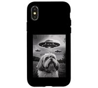 Lhasa Apso Lover Puppy Enthusiast Aliens UFO Selfie Case for iPhone X/XS