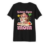 Lhasa Apso Mom Beach Summer Vacation Dog Mother Mommy Mama Premium T-Shirt