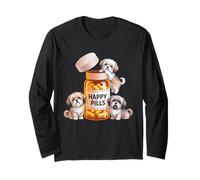 Lhasa Apso Owner Dog Lover Enthusiast Happy Pill Lhasa Apso Long Sleeve T-Shirt