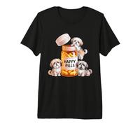 Lhasa Apso Owner Dog Lover Enthusiast Happy Pill Lhasa Apso Premium T-Shirt