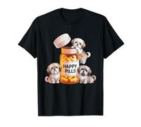 Lhasa Apso Owner Dog Lover Enthusiast Happy Pill Lhasa Apso T-Shirt