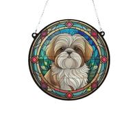 Lhasa Apso Stained Glass Effect Suncatcher Gift for Dog Lovers - 19cm