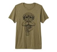 Lhasa Apso Yoga Dog Puppy Funny Dogs Tree Pose Asana Premium T-Shirt