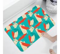 Lhayeu Comfortable Loofah Fiber Bath Rug, Non-Slip Abstract Design Floor Mat for Bathroom & Kitchen 1.3x2ft/16x24in/40x60cm