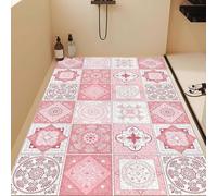 Lhayeu Modern Minimalist Bathroom Mat, Non-Slip Shower Mat, Adjustable, Stain-Resistant, Perforated, Hollow Out Drainable Floor Mats 3.3x4.6ft/39x55in/100x140cm