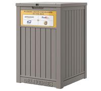 LHBGO Package Delivery Box for Outside, with Delivery Sign 48 Gallon Storage with Lockable Secure, Large Resin Outdoor Package Drop Container