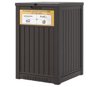 LHBGO Package Delivery Box for Outside with Sign, 48 Gallon Storage with Lockable Secure, Large Double Wall Resin Outdoor Package Delivery Waterproof