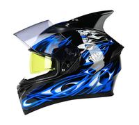 LHBM Full Face Motorcycle Helmets, Road Legal ECE Approved Adult Motorbike Helmet With Ready Visor, Sports Motorbike Helmets for Men Women,for Racing Sports Touring L,M(57-58cm)
