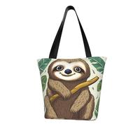 LHBWCVN Adorable Sloth Tote Bag for Women Top-Handle Purse Large Shoulder Hobo Bags Casual Handbags Aesthetic Shopping Bag Reusable Grocery Bag Zipper Work Bag Travel Beach Bag