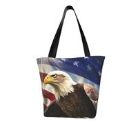 LHBWCVN American USA Flag Tote Bag for Women Top-Handle Purse Large Shoulder Hobo Bags Casual Handbags Aesthetic Shopping Bag Reusable Grocery Bag Zipper Work Bag Travel Beach Bag