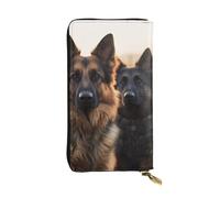Lhbwcvn Animal German Shepherd Wallet For Women Men Clutch Rfid Blocking Leather Wallets Large Capacity Purse Credit Card Holder Money Case With Zipper Phone Holder Long Travel Purse, Black, One Size