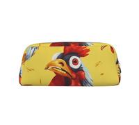 LHBWCVN Art Chicken Painting Pencil Case Large Capacity Pencil Pouch Aesthetic Pen Bag Leather Makeup Bag for Women Men Travel Toiletry Bags Zipper Cosmetic Bag Wide-open Coin Pouch Purse