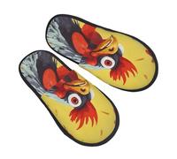 LHBWCVN Art Chicken Painting Slipper Fuzzy Memory Foam House Slippers for Women Men Slip-on Warm Plush Trendy Bedroom Slippers Casual Indoor Outdoor House Shoes, Black, M